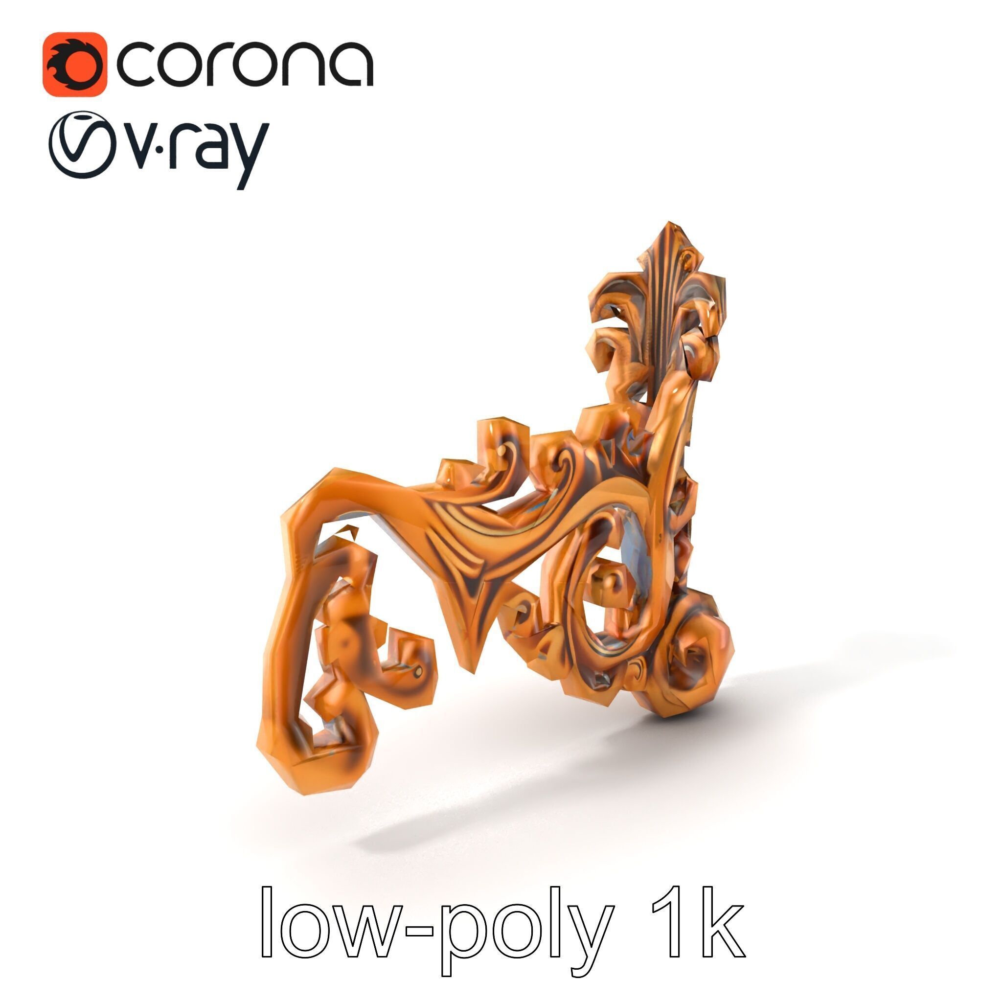 Ornate Decorative Element Model Pack Low-poly 3D model_5