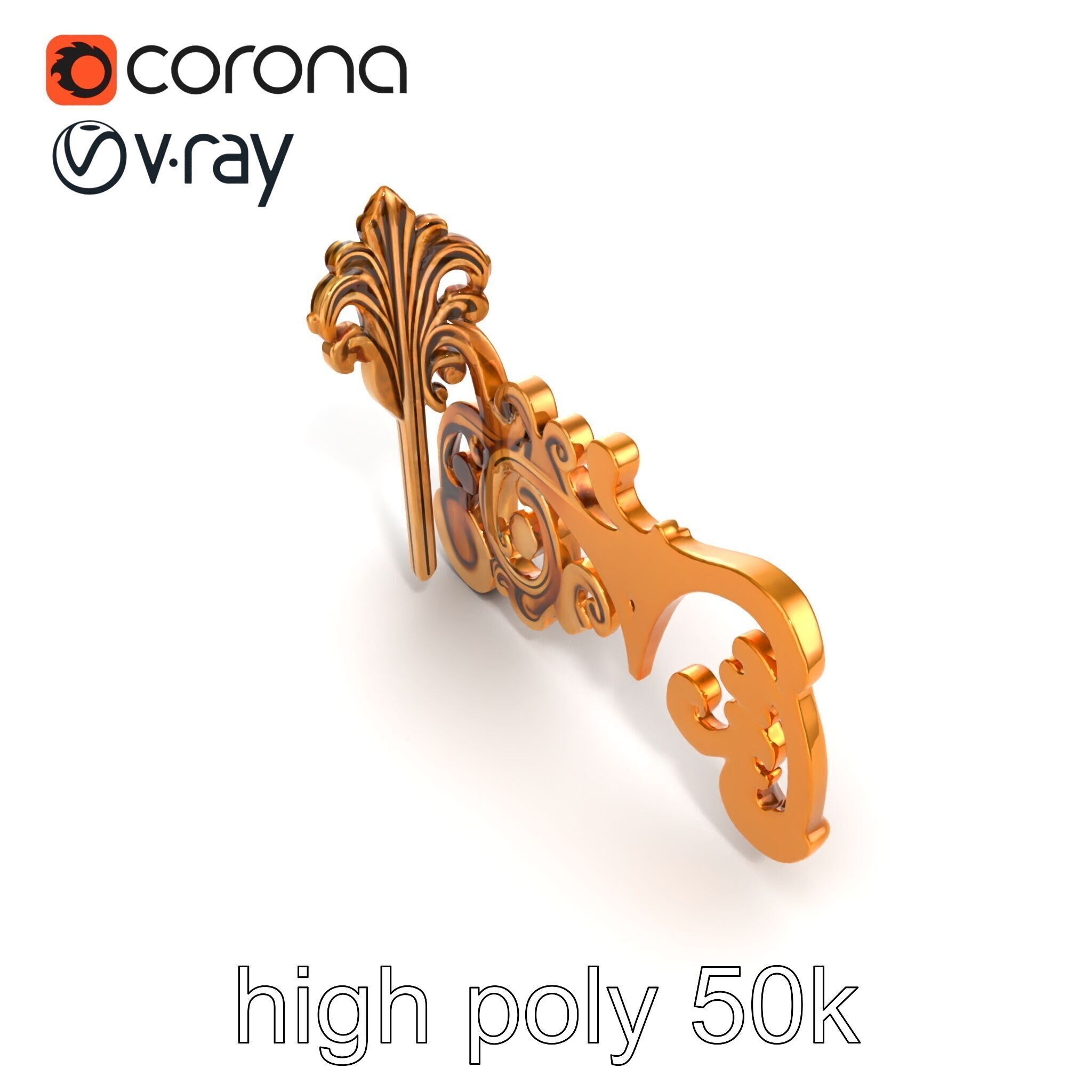 Ornate Decorative Element Model Pack Low-poly 3D model_18