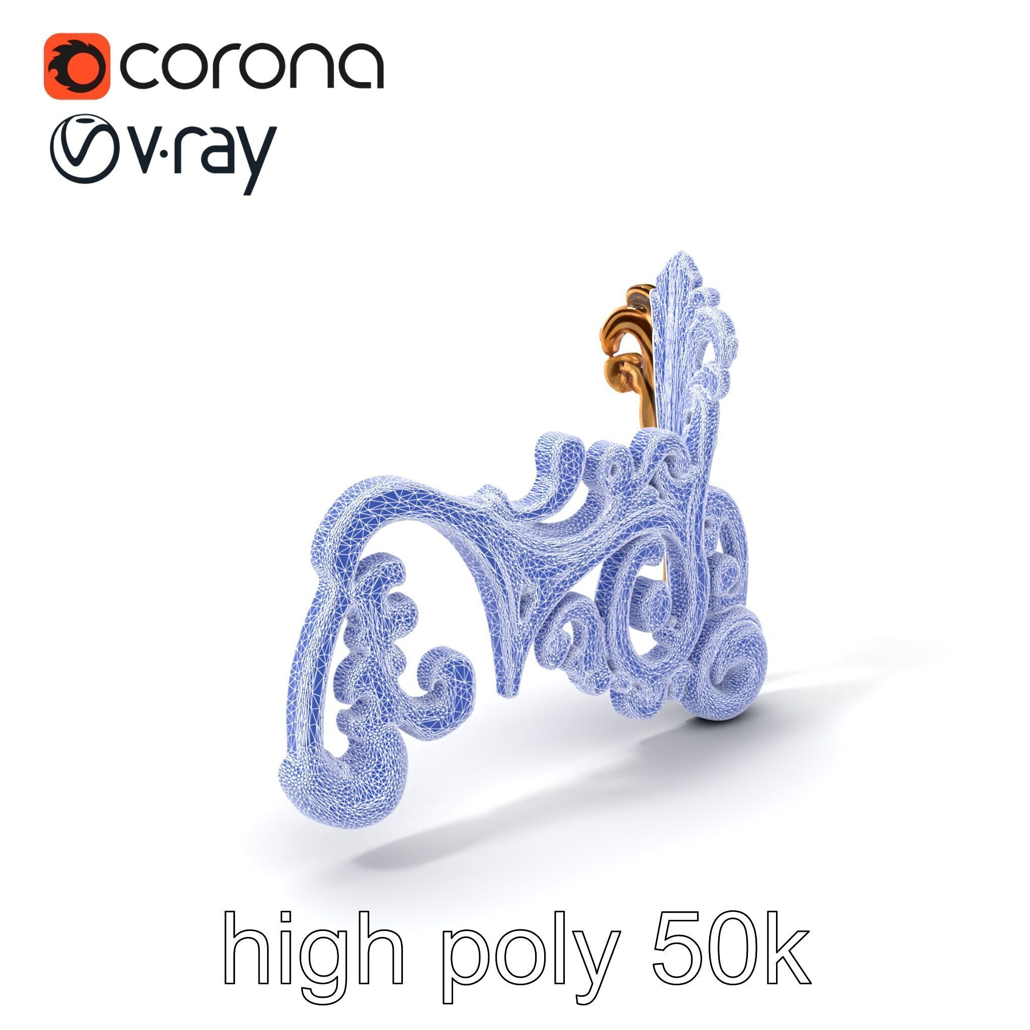Ornate Decorative Element Model Pack Low-poly 3D model_10