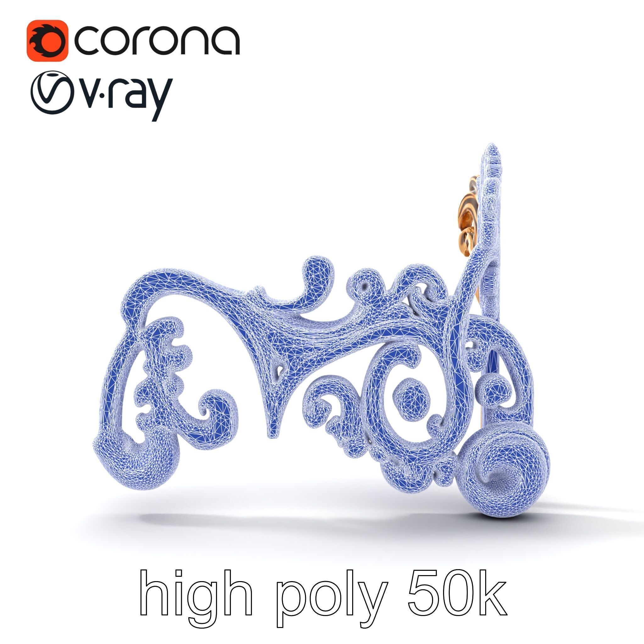 Ornate Decorative Element Model Pack Low-poly 3D model_27