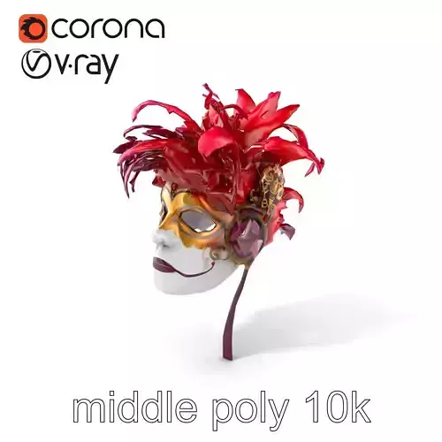 Venetian Carnival Mask Ornate Design model pack Low-poly 3D model