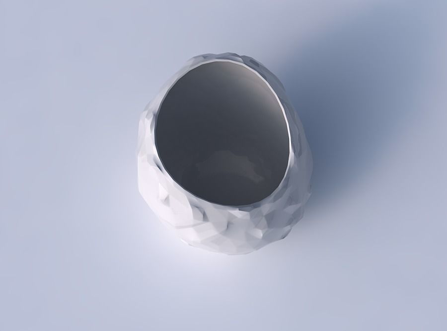 Bowl skewed and twisted with low-polygon bulges 3D print model_2