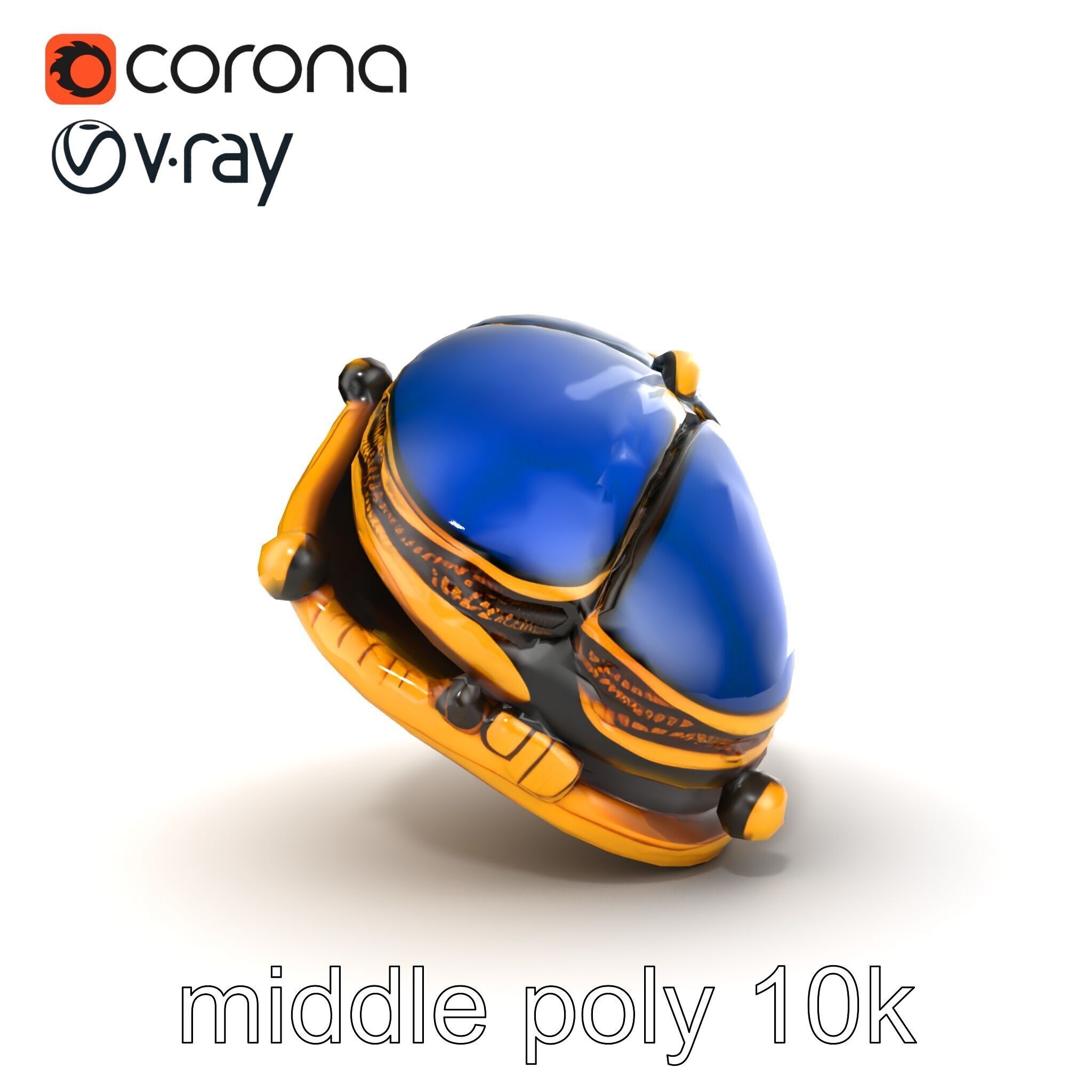 Egyptian Scarab Amulet Gemstone model pack Low-poly 3D model_29