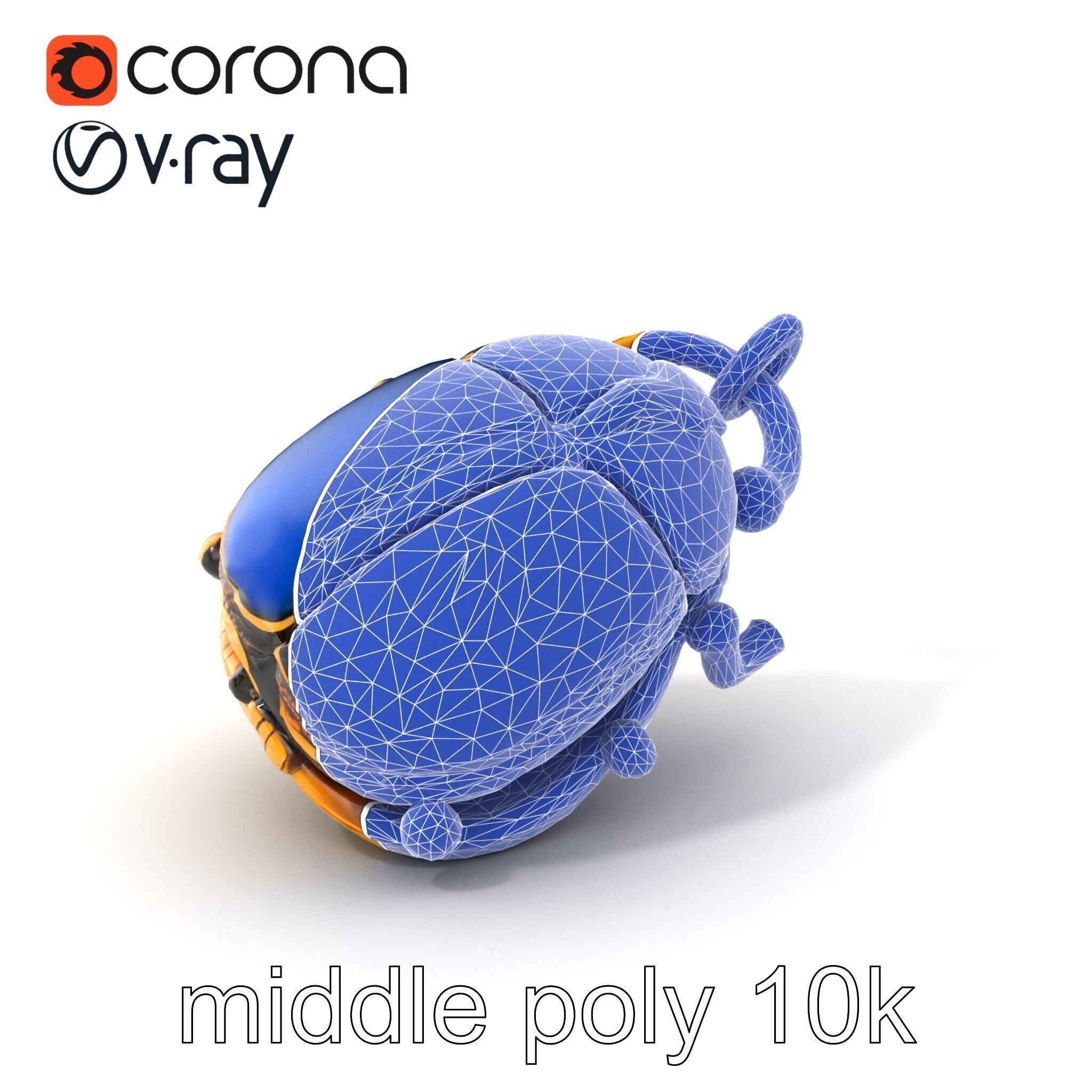 Egyptian Scarab Amulet Gemstone model pack Low-poly 3D model_6