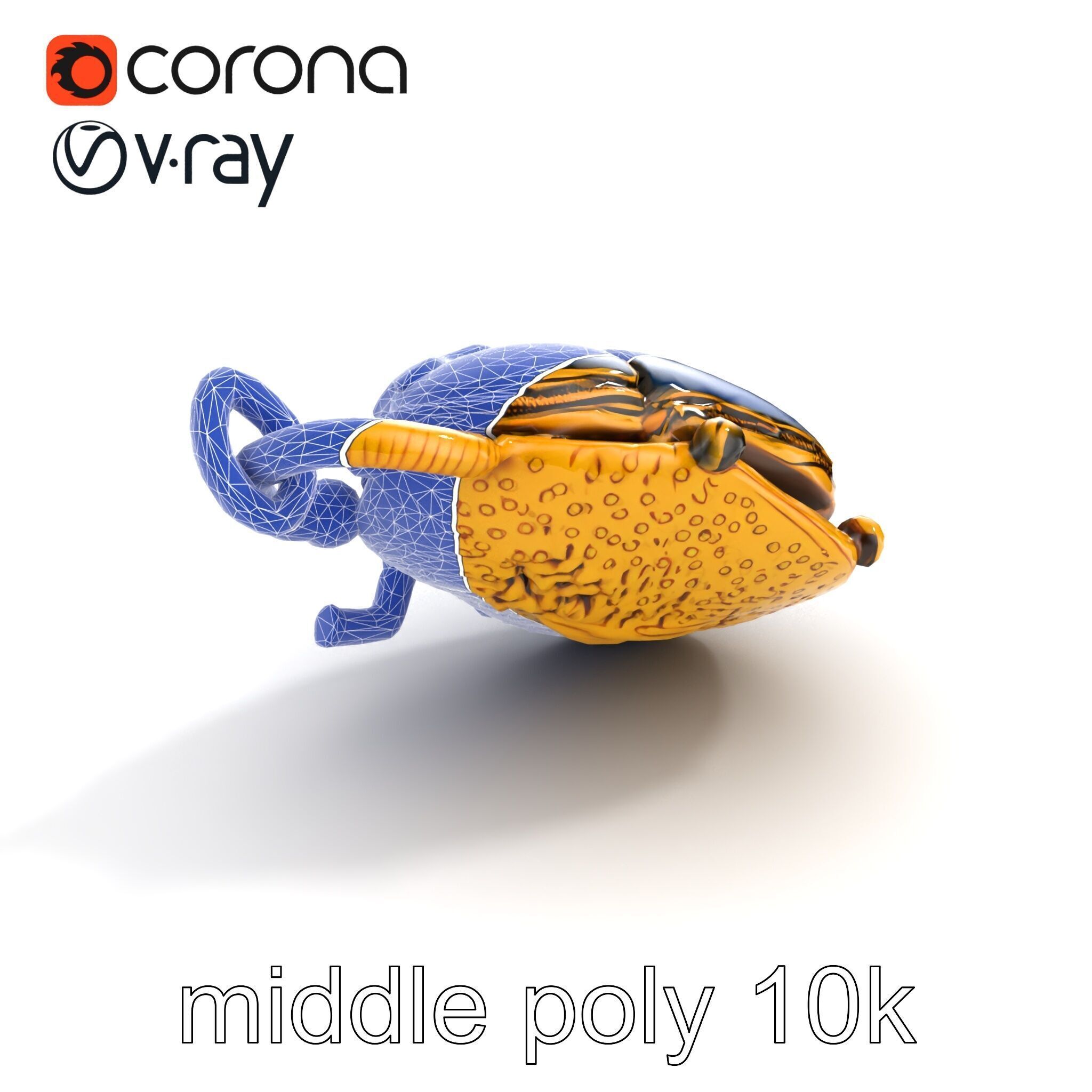 Egyptian Scarab Amulet Gemstone model pack Low-poly 3D model_11