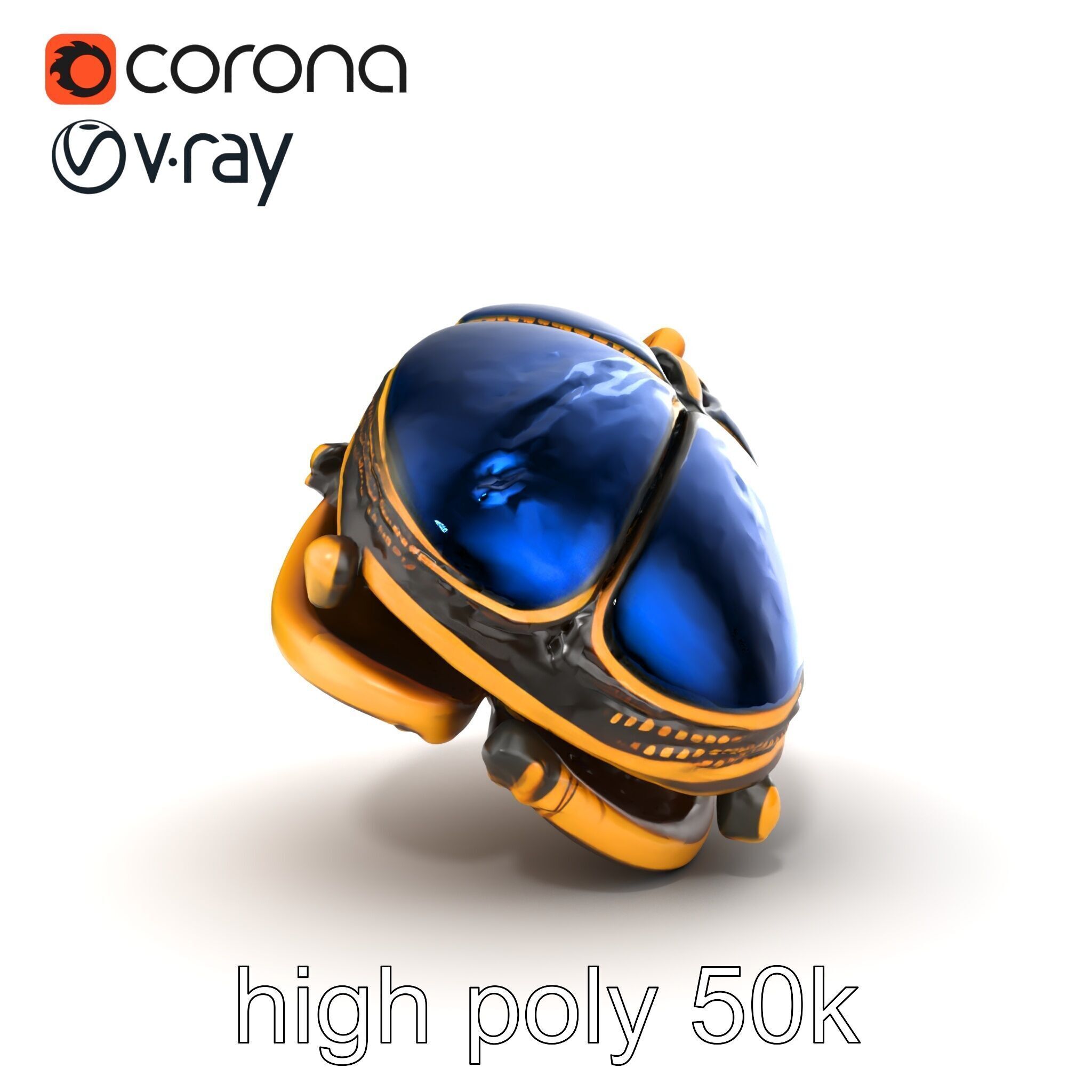 Egyptian Scarab Amulet Gemstone model pack Low-poly 3D model_23