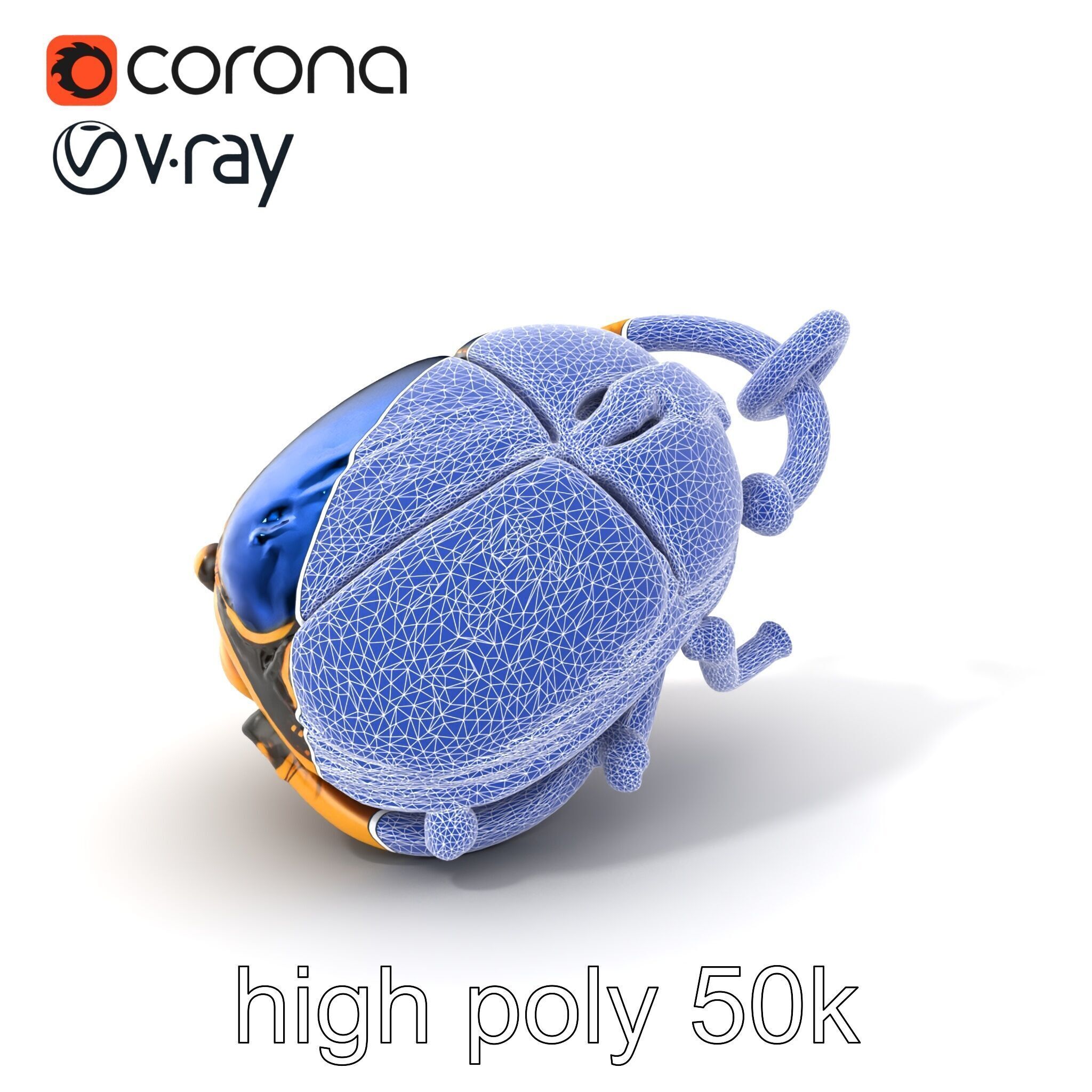 Egyptian Scarab Amulet Gemstone model pack Low-poly 3D model_10