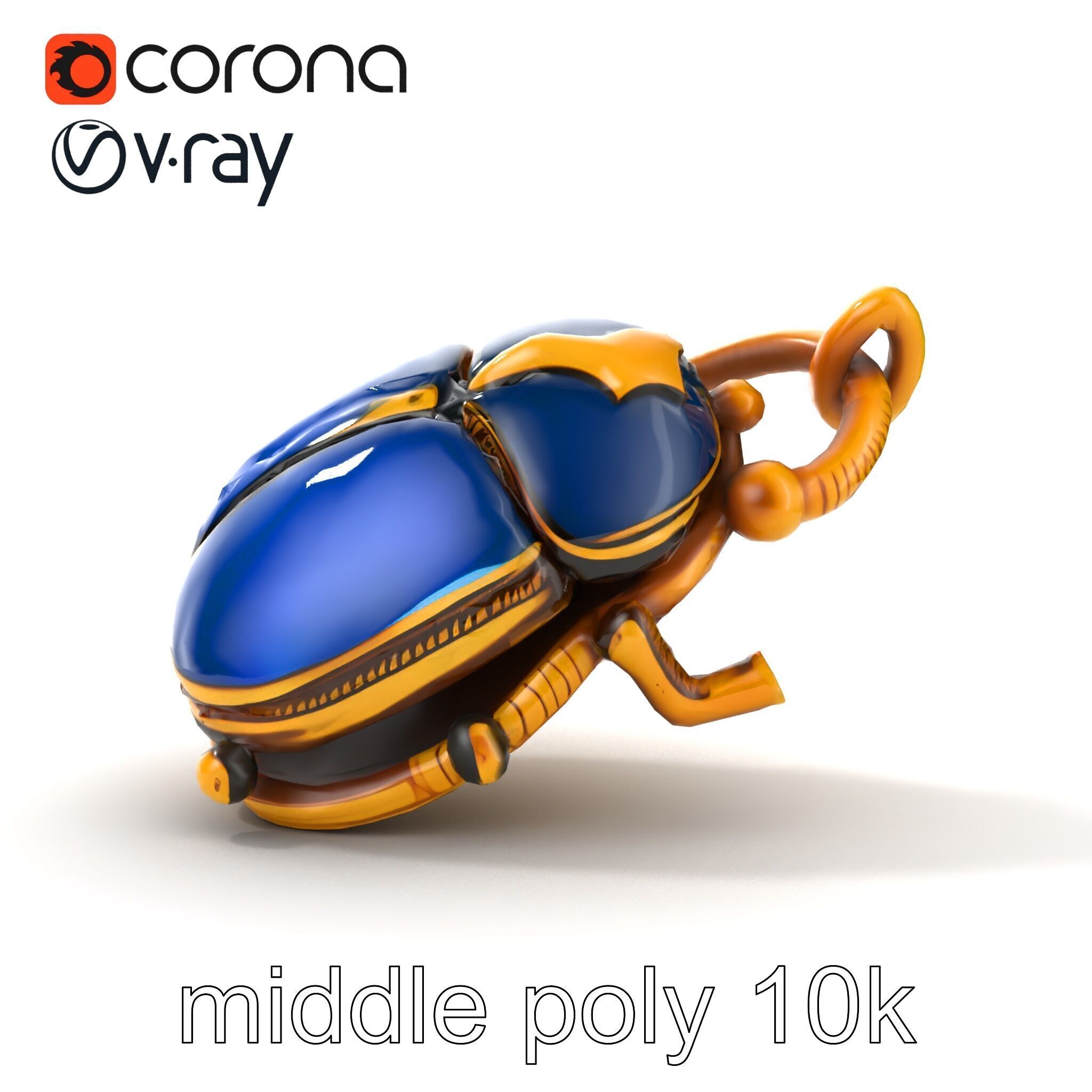 Egyptian Scarab Amulet Gemstone model pack Low-poly 3D model_24