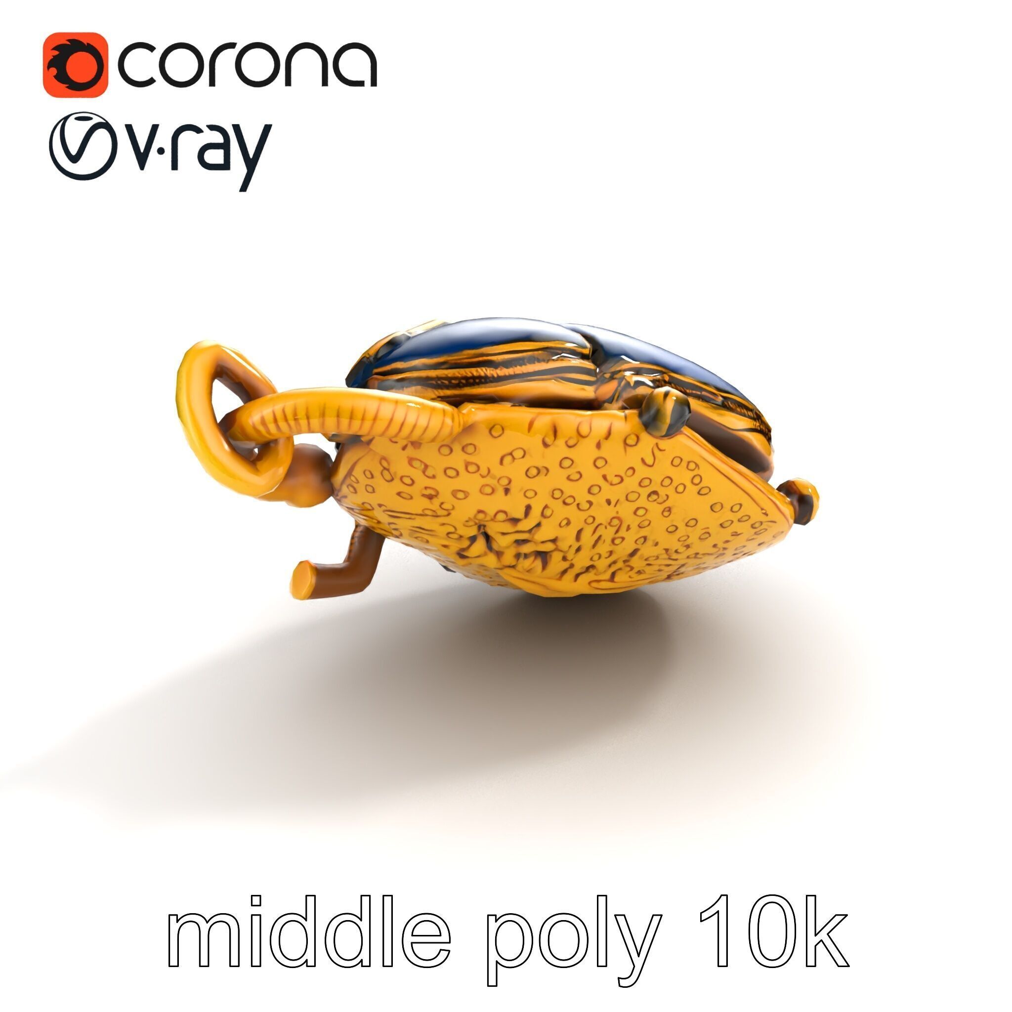 Egyptian Scarab Amulet Gemstone model pack Low-poly 3D model_8