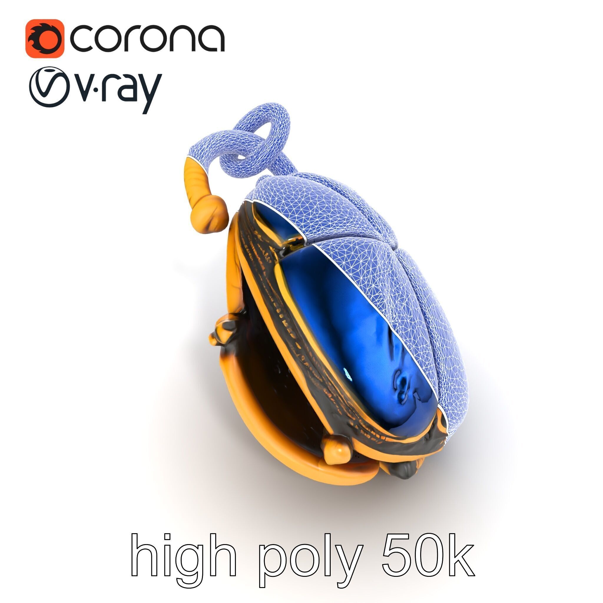 Egyptian Scarab Amulet Gemstone model pack Low-poly 3D model_28