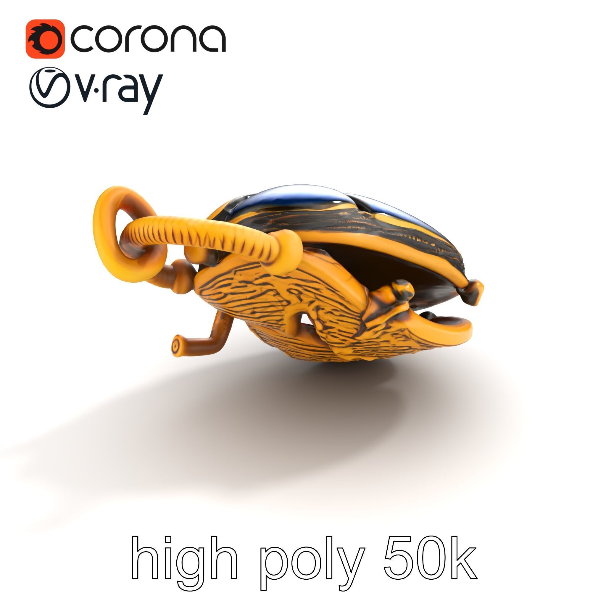 Egyptian Scarab Amulet Gemstone model pack Low-poly 3D model_15