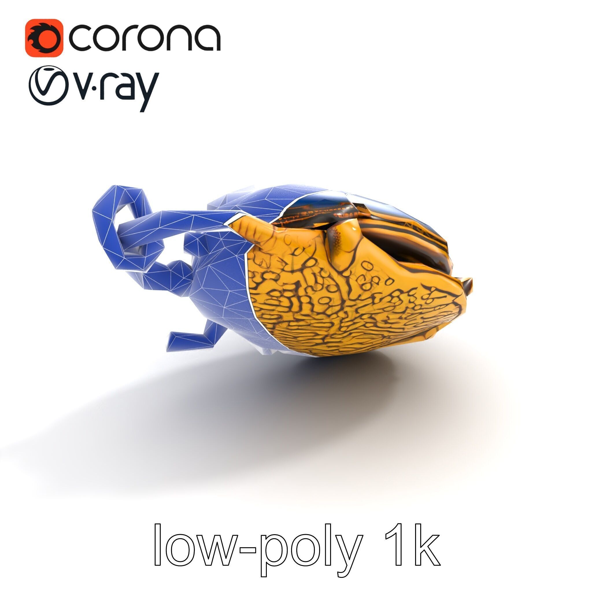 Egyptian Scarab Amulet Gemstone model pack Low-poly 3D model_13