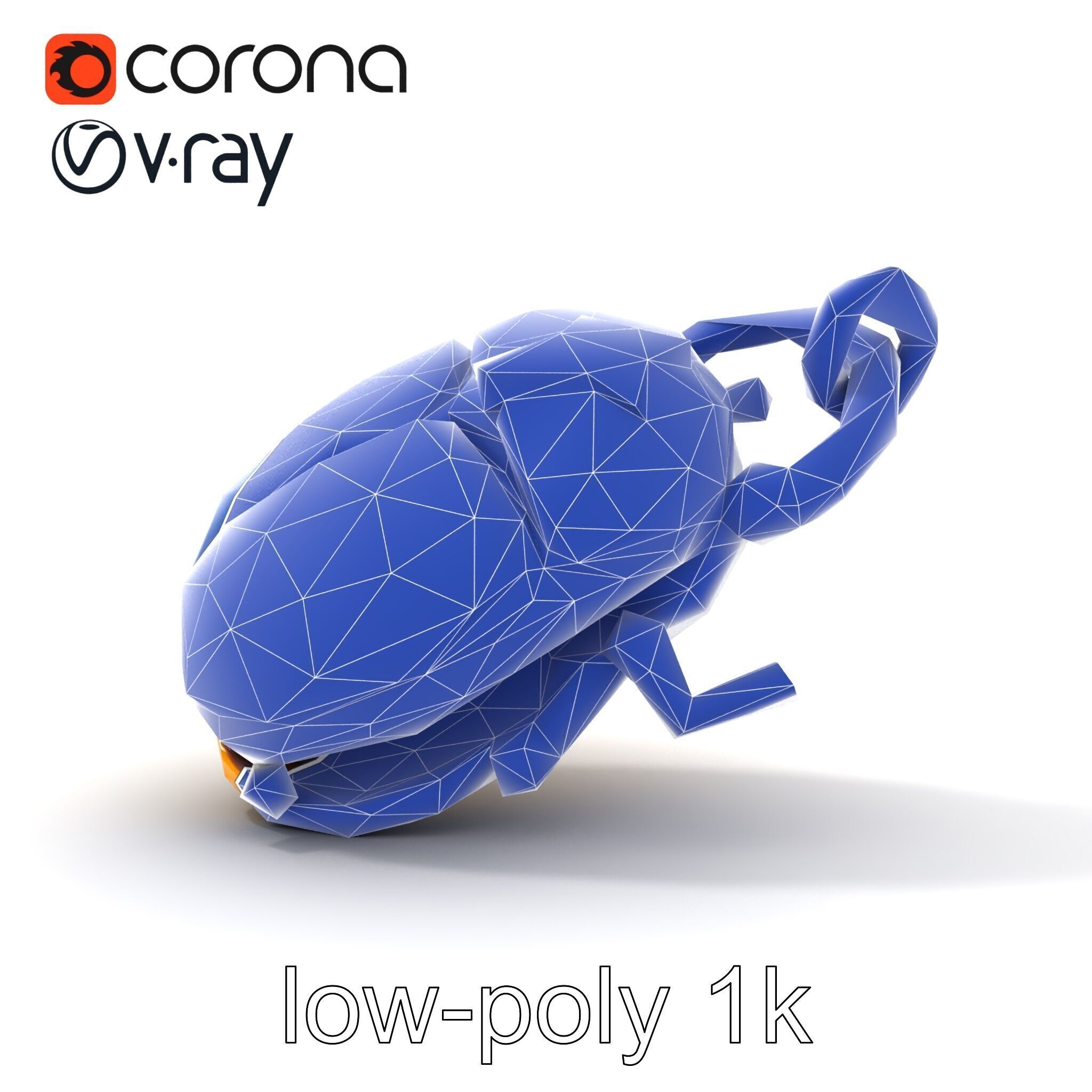 Egyptian Scarab Amulet Gemstone model pack Low-poly 3D model_25