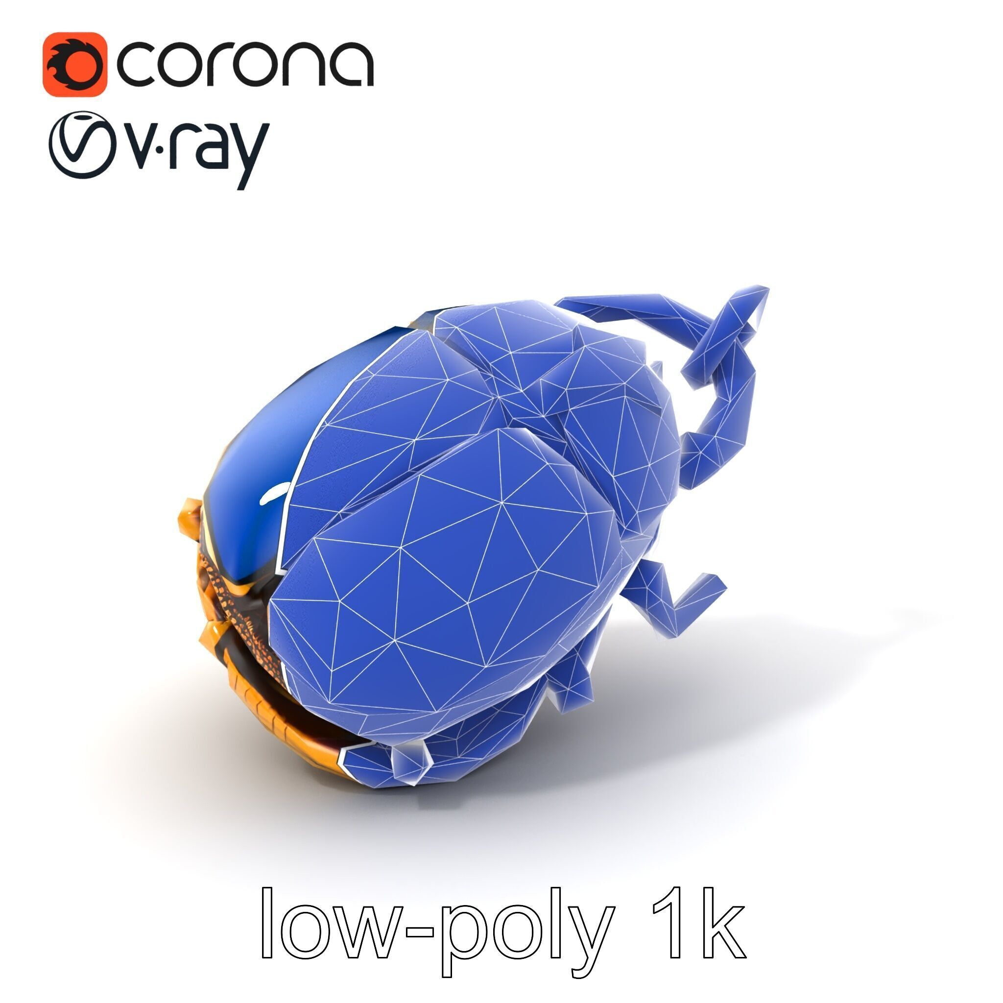 Egyptian Scarab Amulet Gemstone model pack Low-poly 3D model_7