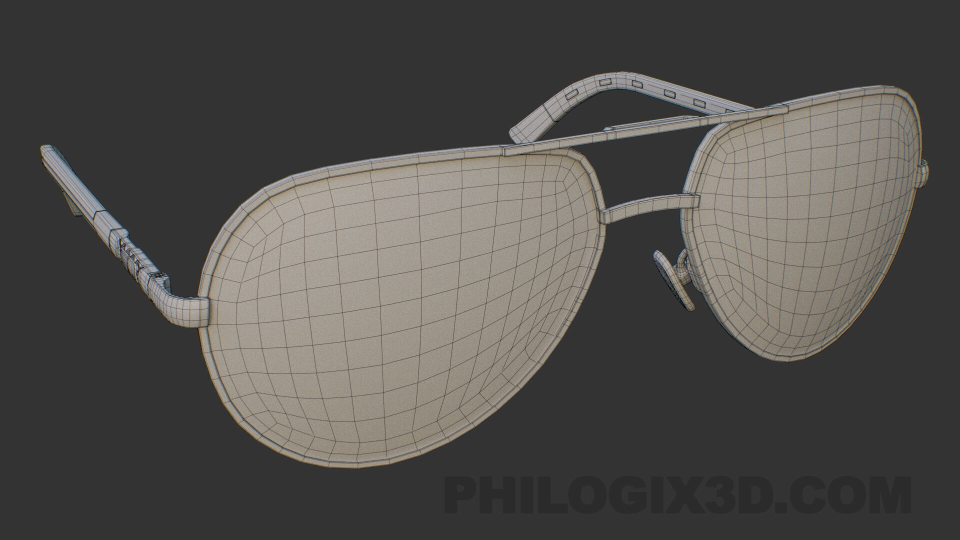 Aluminium HD Polarized Photochromic Sunglasses Pilot Men Low-poly 3D model_1