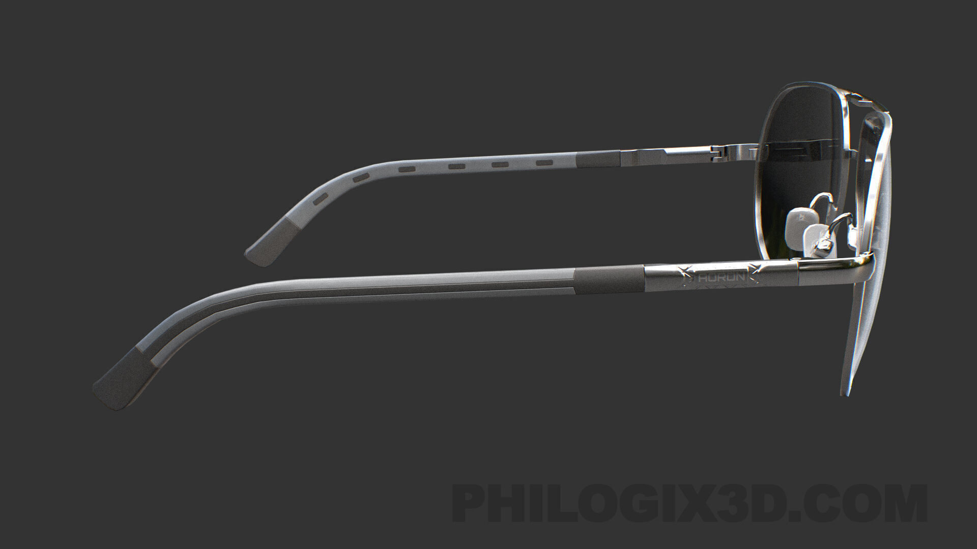 Aluminium HD Polarized Photochromic Sunglasses Pilot Men Low-poly 3D model_5