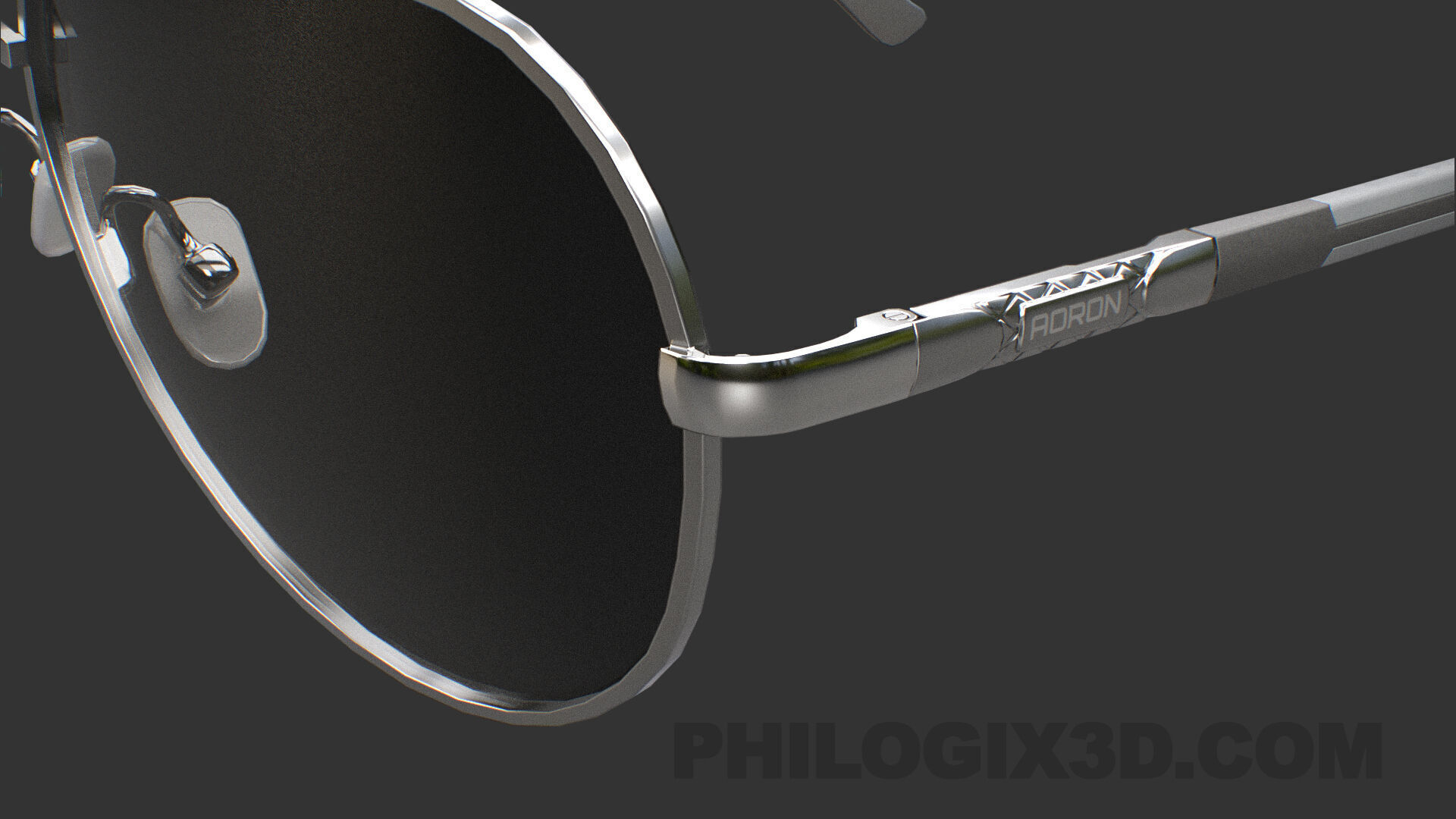 Aluminium HD Polarized Photochromic Sunglasses Pilot Men Low-poly 3D model_11