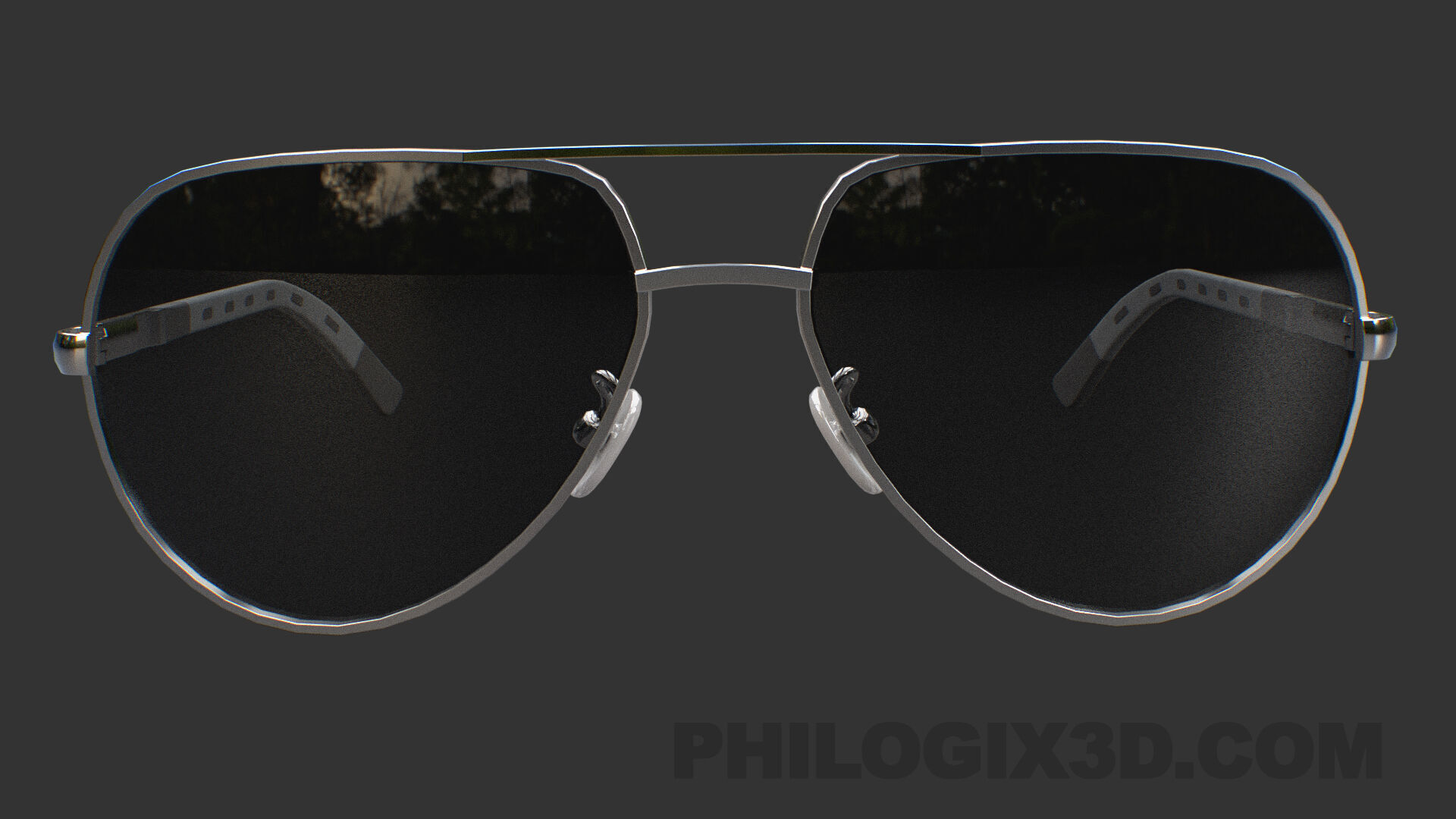 Aluminium HD Polarized Photochromic Sunglasses Pilot Men Low-poly 3D model_7