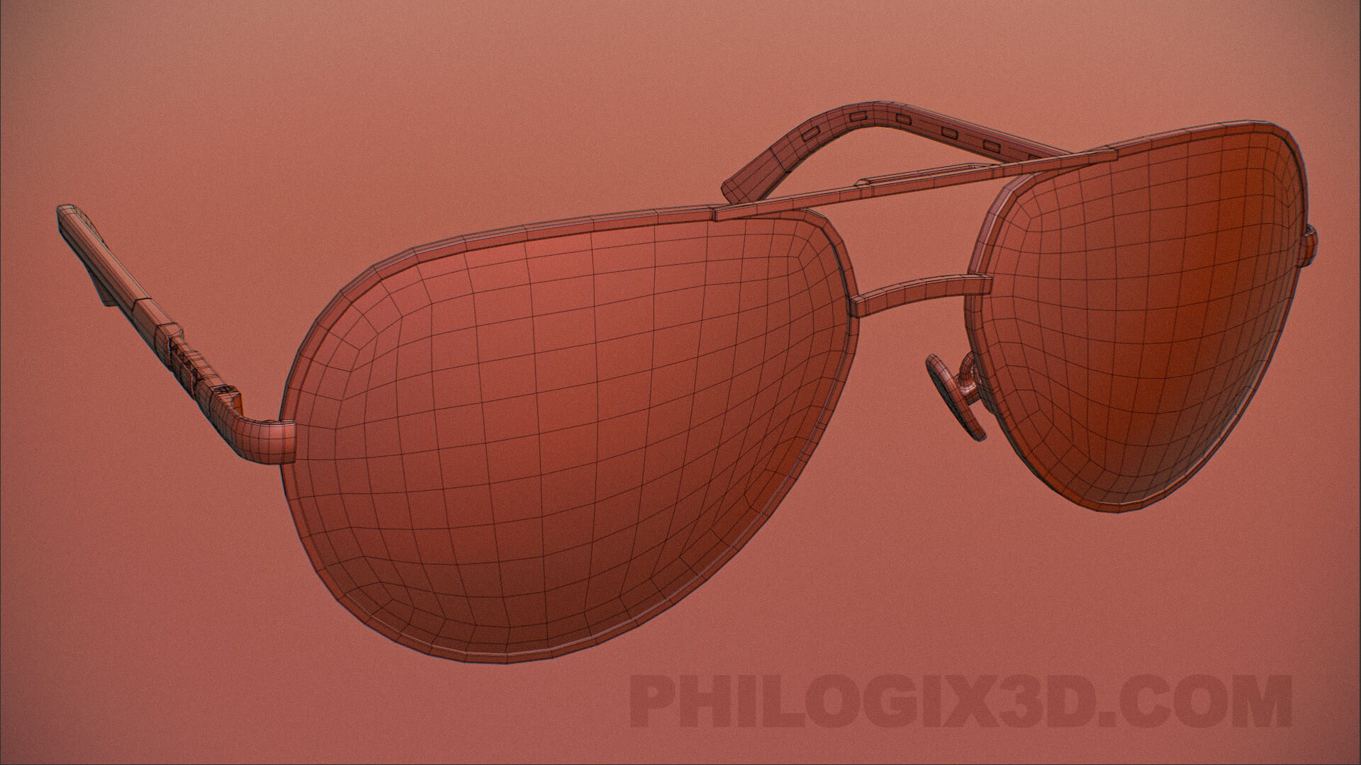 Aluminium HD Polarized Photochromic Sunglasses Pilot Men Low-poly 3D model_2