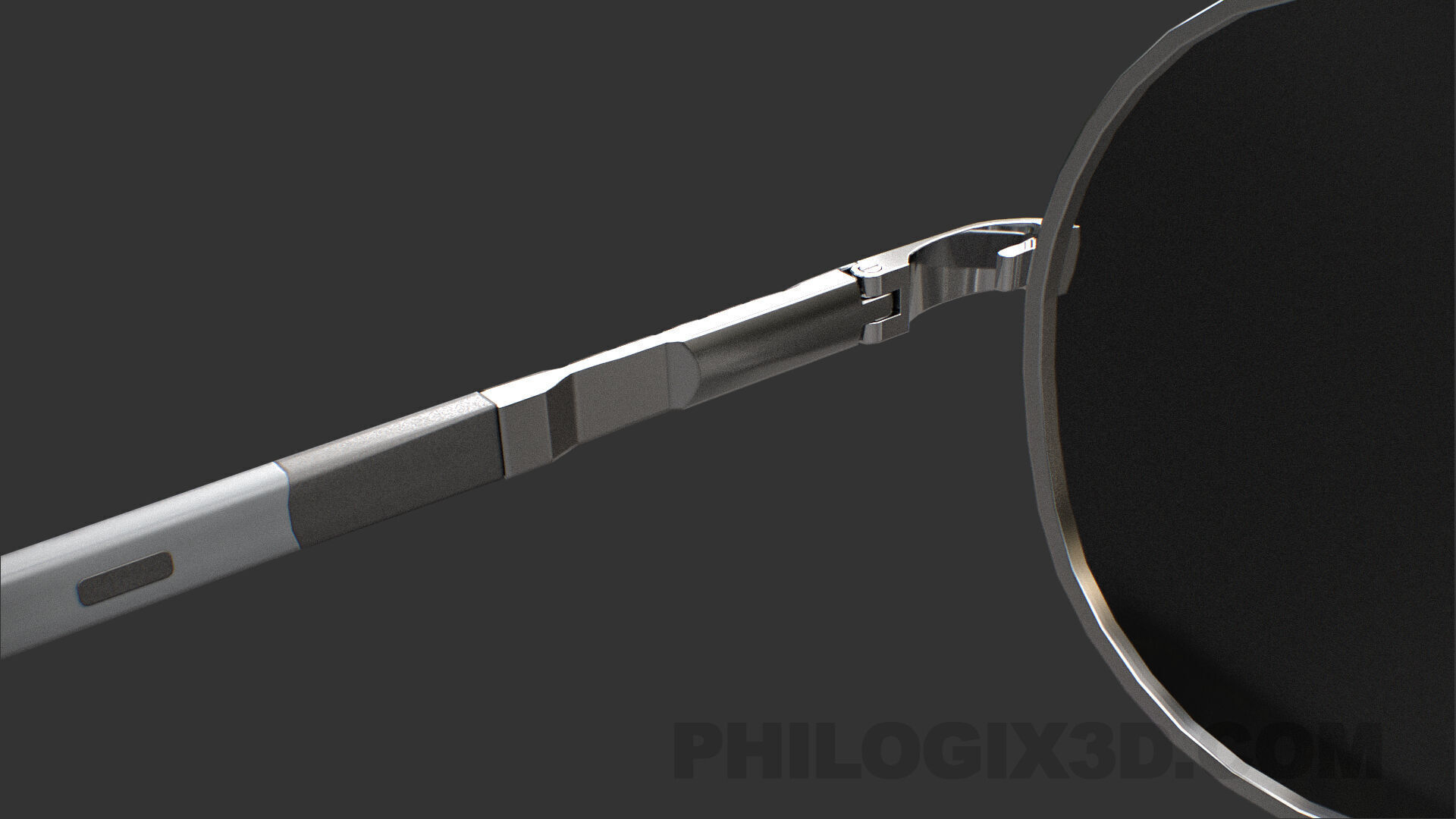 Aluminium HD Polarized Photochromic Sunglasses Pilot Men Low-poly 3D model_9