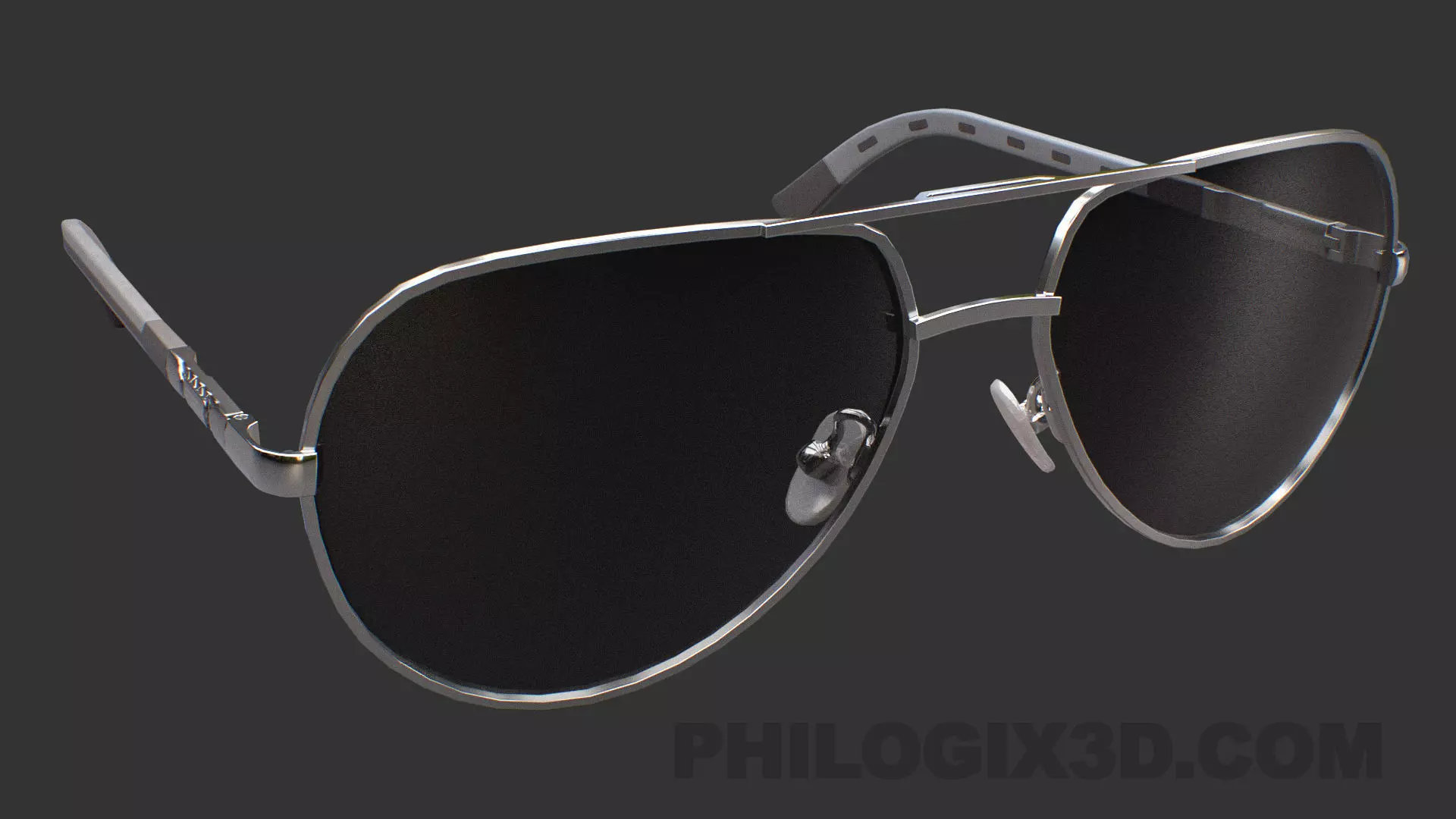 Aluminium HD Polarized Photochromic Sunglasses Pilot Men Low-poly 3D model_0