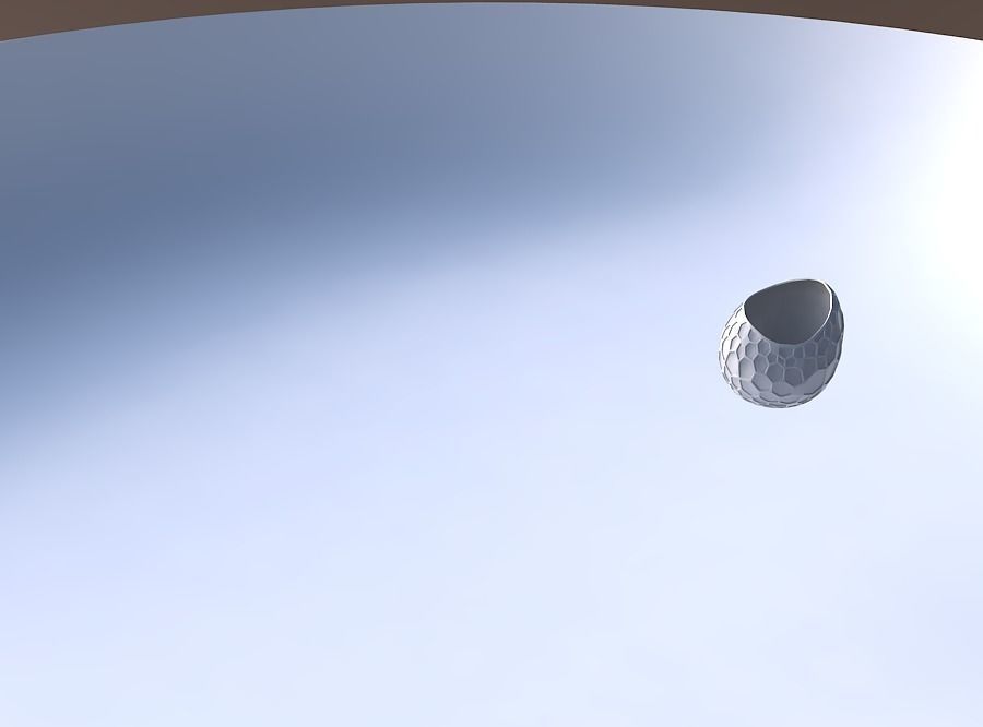 Bowl skewed and twisted with organic dents with organic dents 3D print model_3