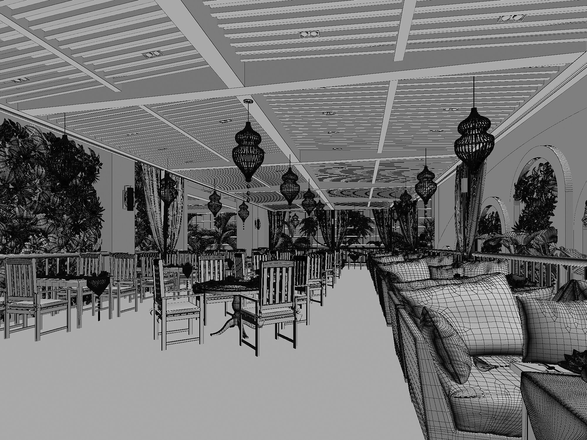 Restaurant 3D model_7