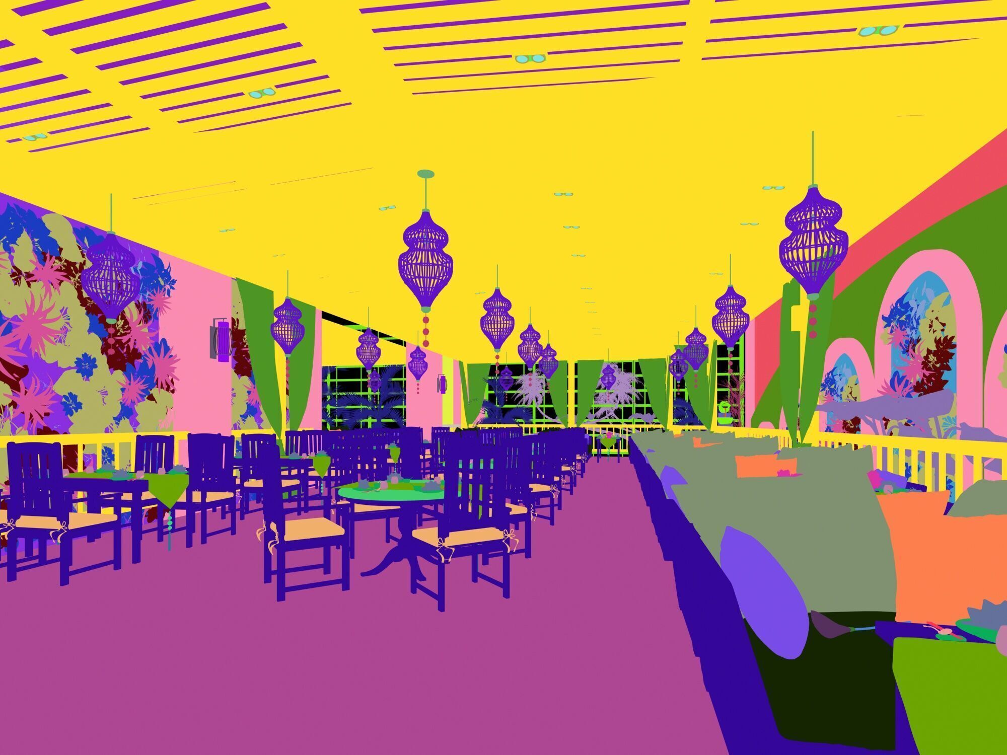 Restaurant 3D model_6