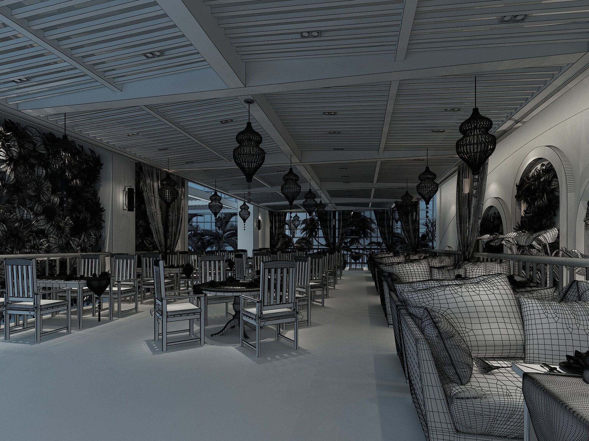 Restaurant 3D model_4