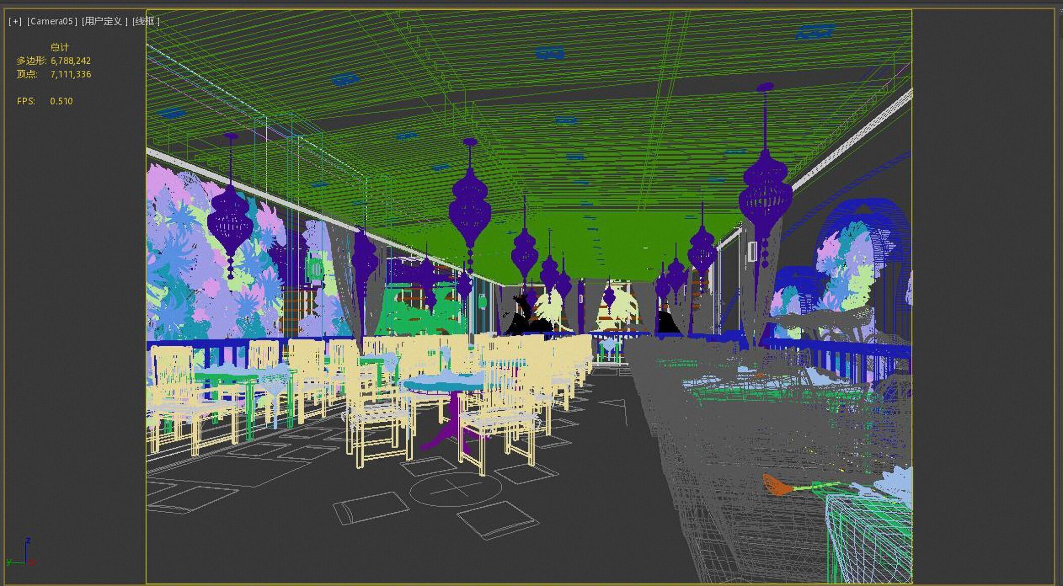Restaurant 3D model_3