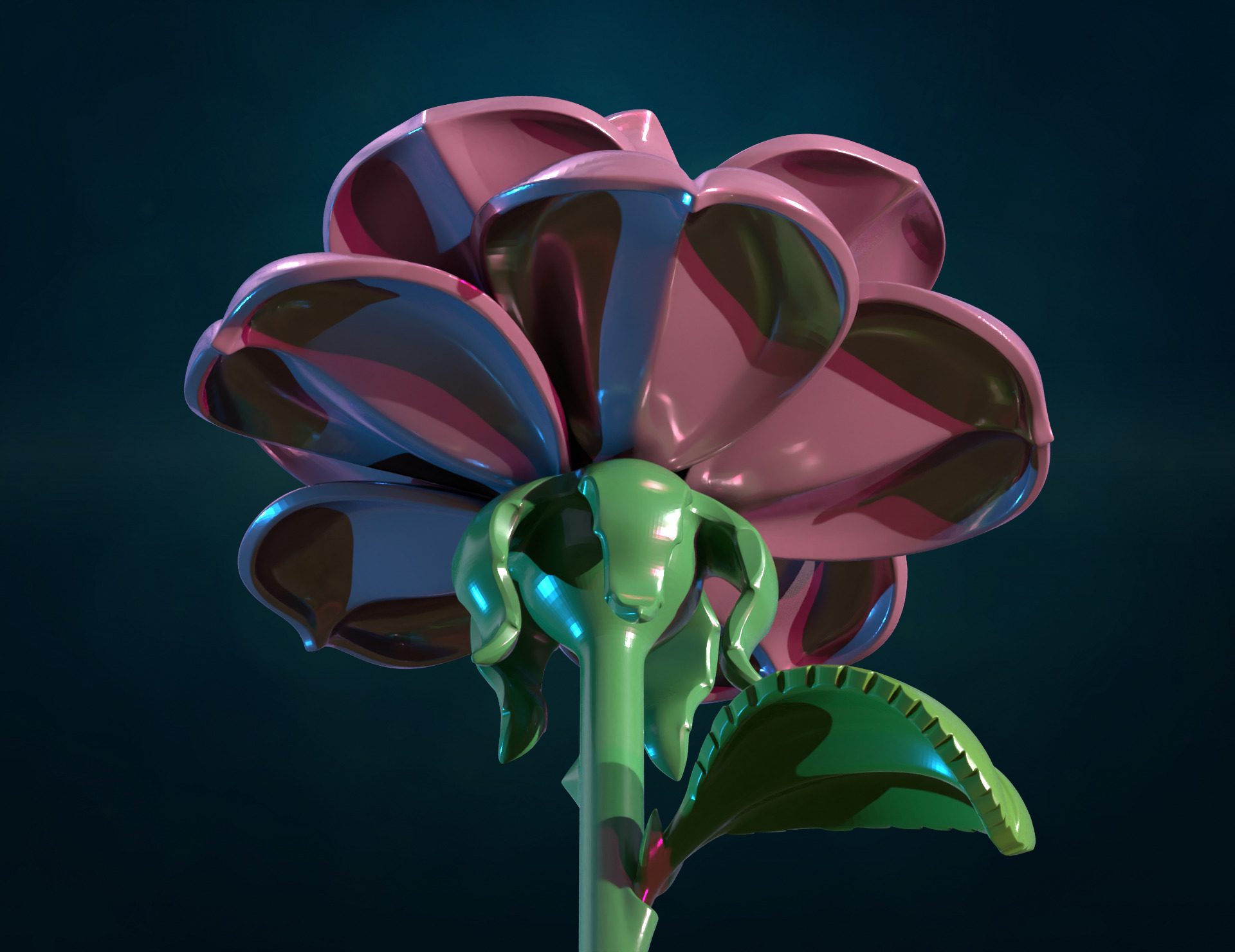 Rose assembly II 3D print model_9