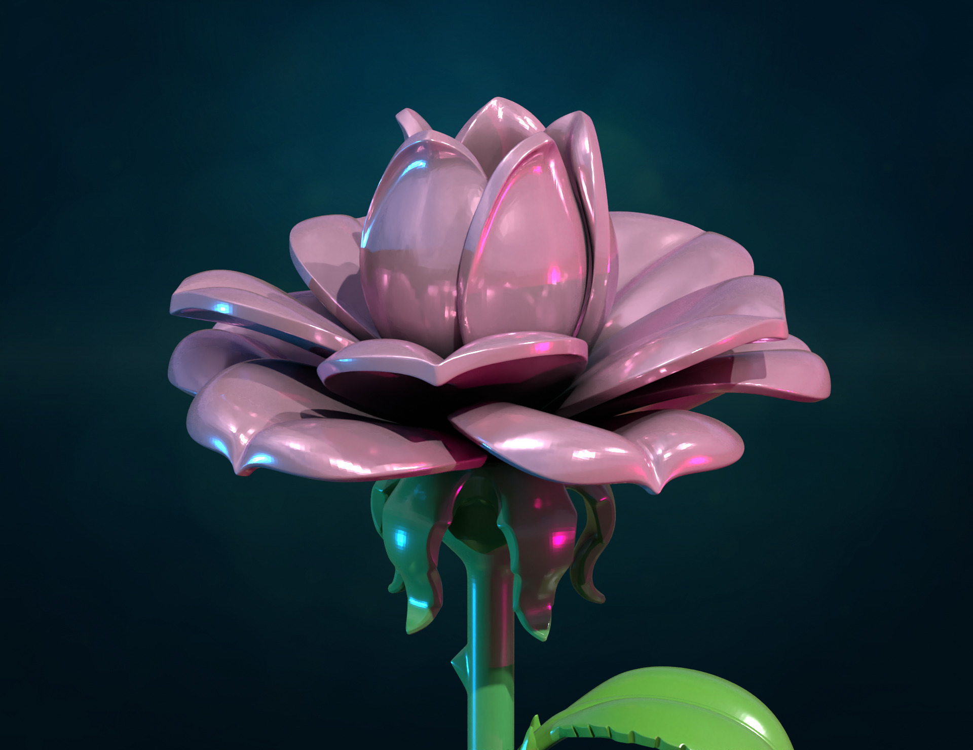 Rose assembly II 3D print model_2