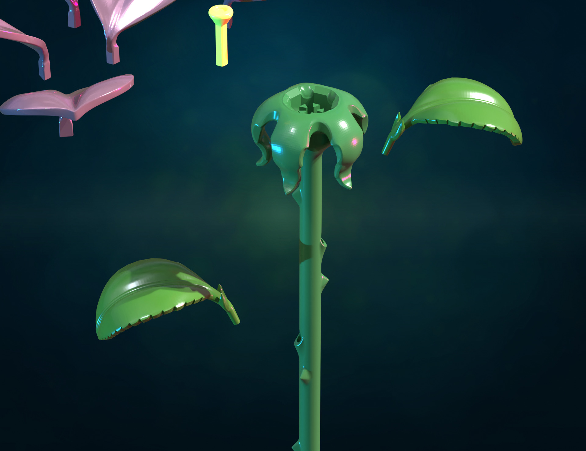 Rose assembly II 3D print model_8