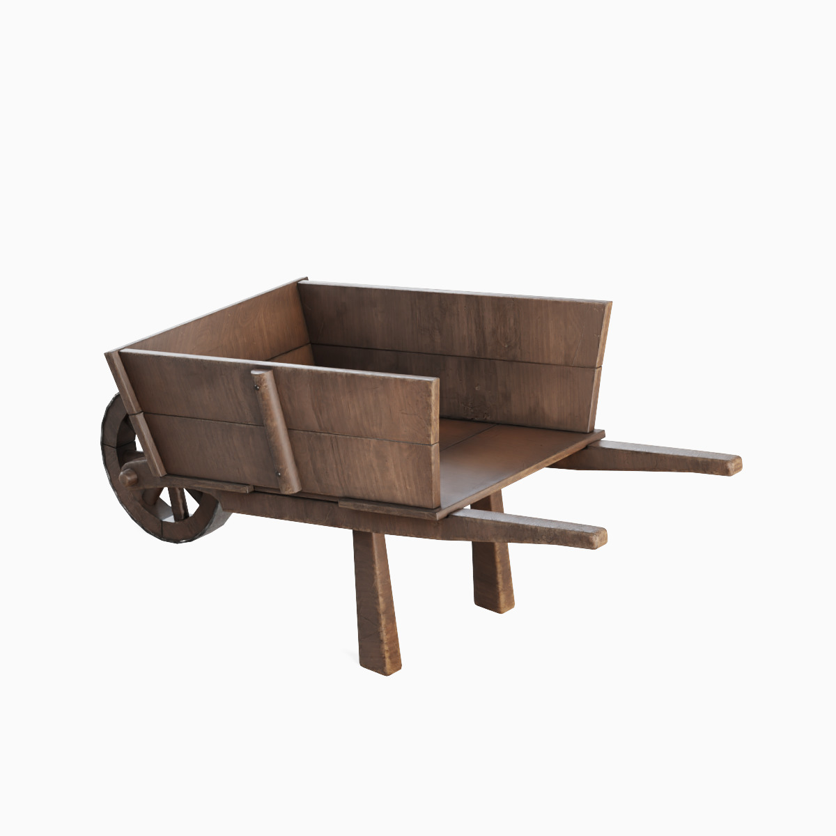Medieval Wooden Cart 01 Low-poly 3D model_5