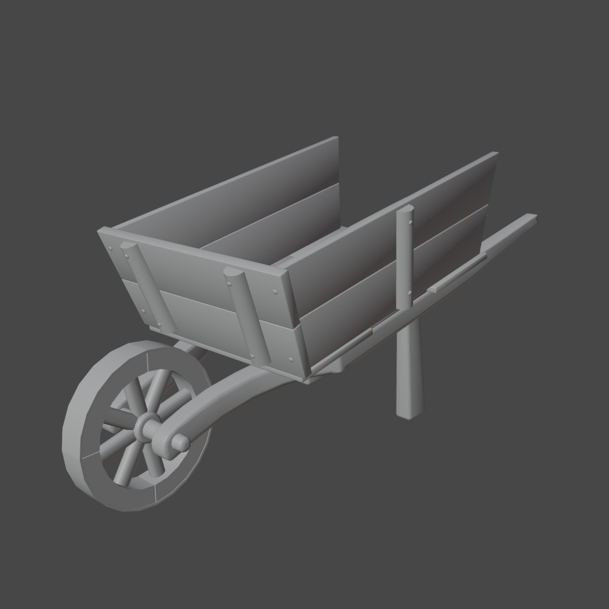 Medieval Wooden Cart 01 Low-poly 3D model_8