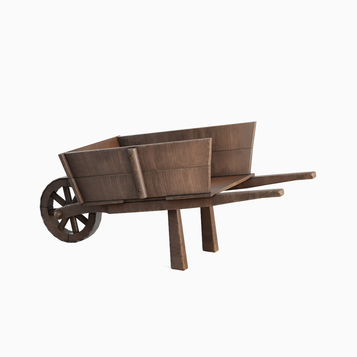 Medieval Wooden Cart 01 Low-poly 3D model_3