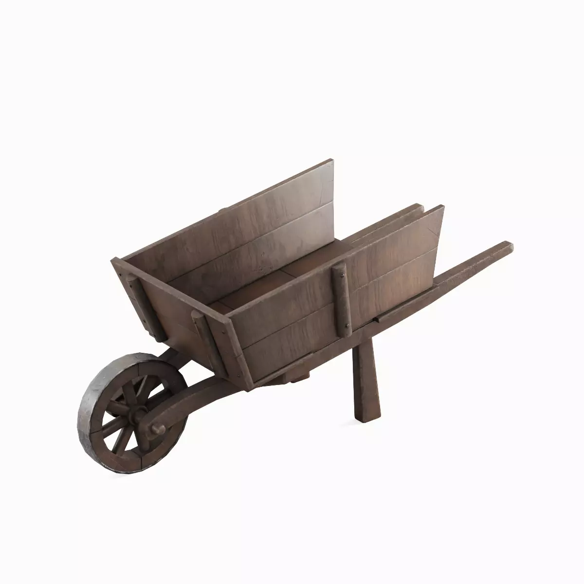Medieval Wooden Cart 01 Low-poly 3D model_0