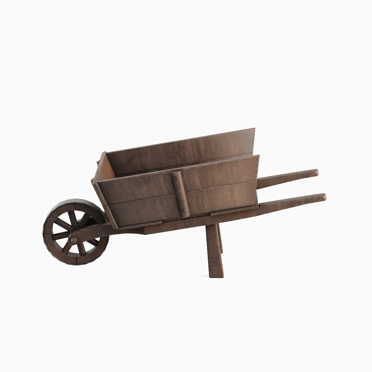 Medieval Wooden Cart 01 Low-poly 3D model_4