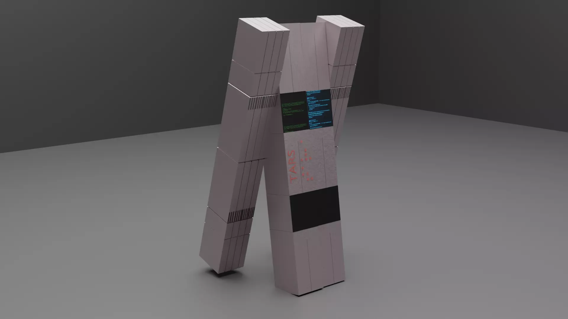 Tars Robot From Interstellar Low-poly 3D model_0