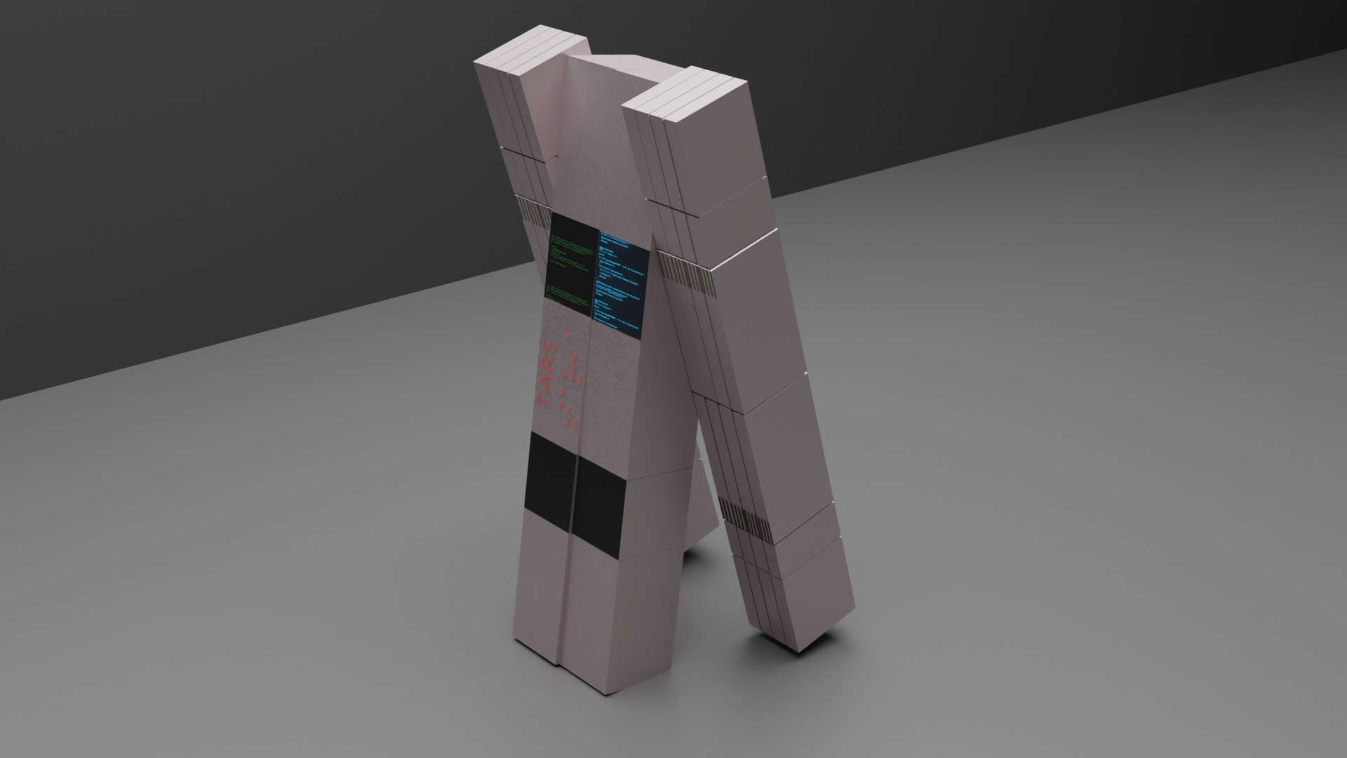 Tars Robot From Interstellar Low-poly 3D model_4