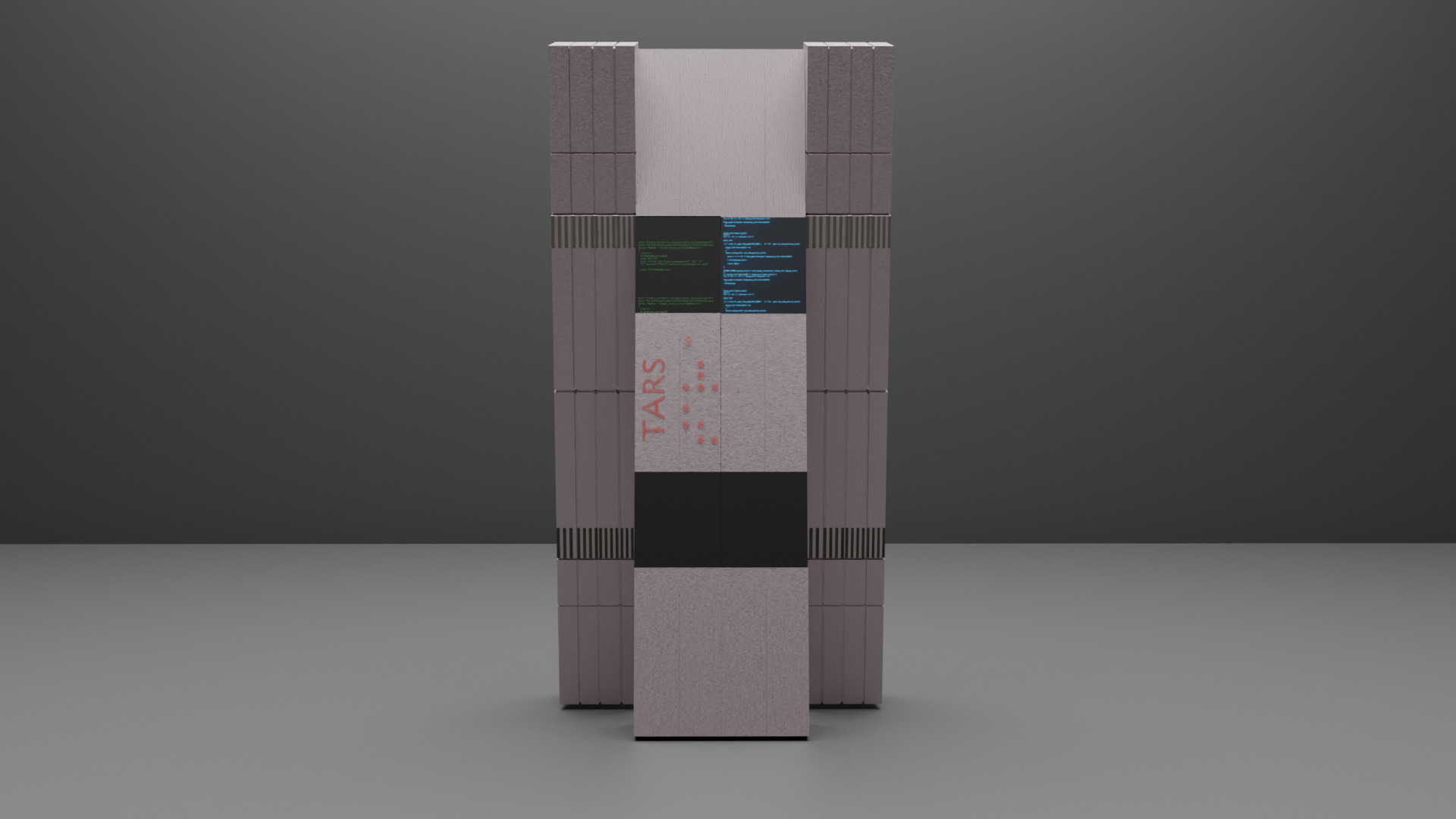 Tars Robot From Interstellar Low-poly 3D model_2