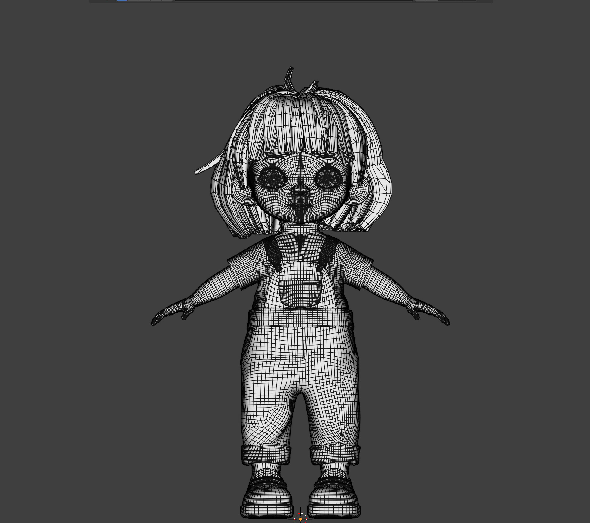 Little cutie Low-poly 3D model_5