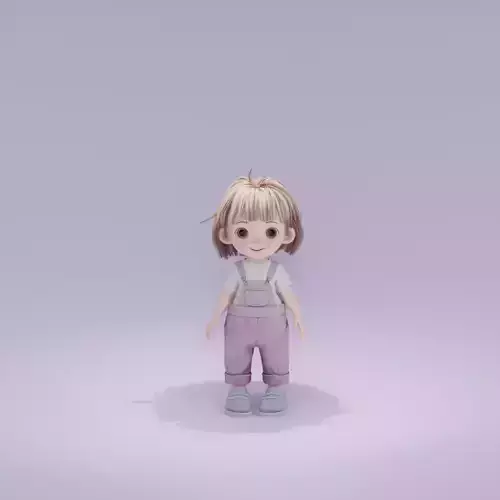 Little cutie Low-poly 3D model