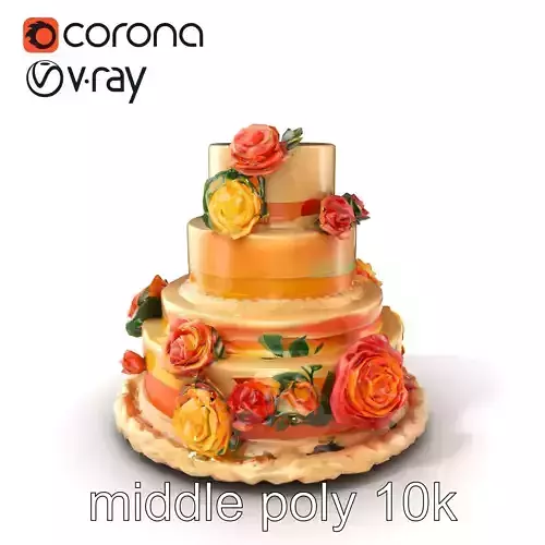 Ornate Gradient Party Cake model pack