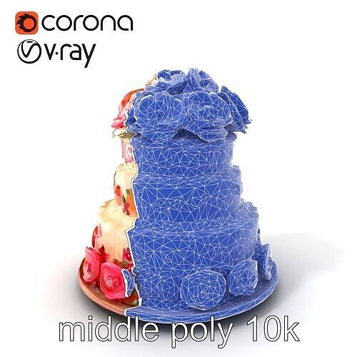 Lavish Decorative Cake Design Model Pack Low-poly 3D model 6