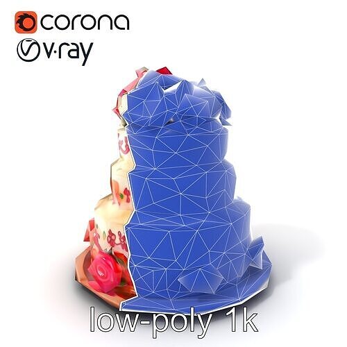 Lavish Decorative Cake Design Model Pack Low-poly 3D model 7