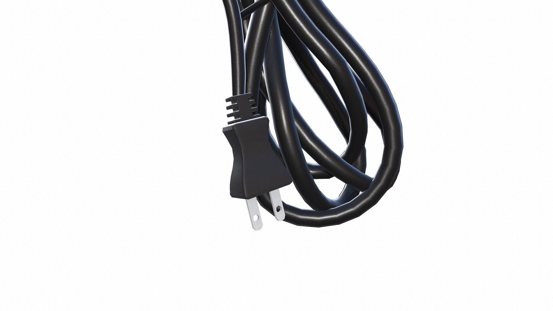 Electric Plug and wire Low-poly 3D model_7