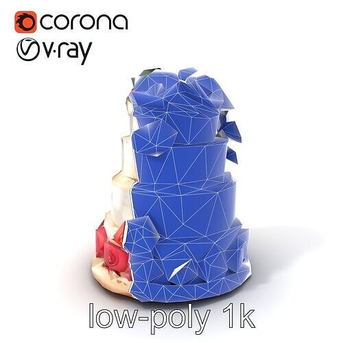Festive MultiTier Celebration Cake model pack Low-poly 3D model 7