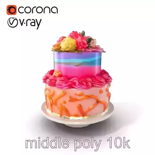 Celebratory Gradient Cake Ornament model pack