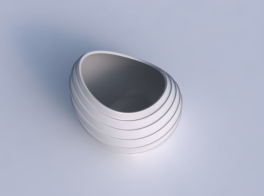 Bowl skewed and twisted with horizontal layers 3D print model_1